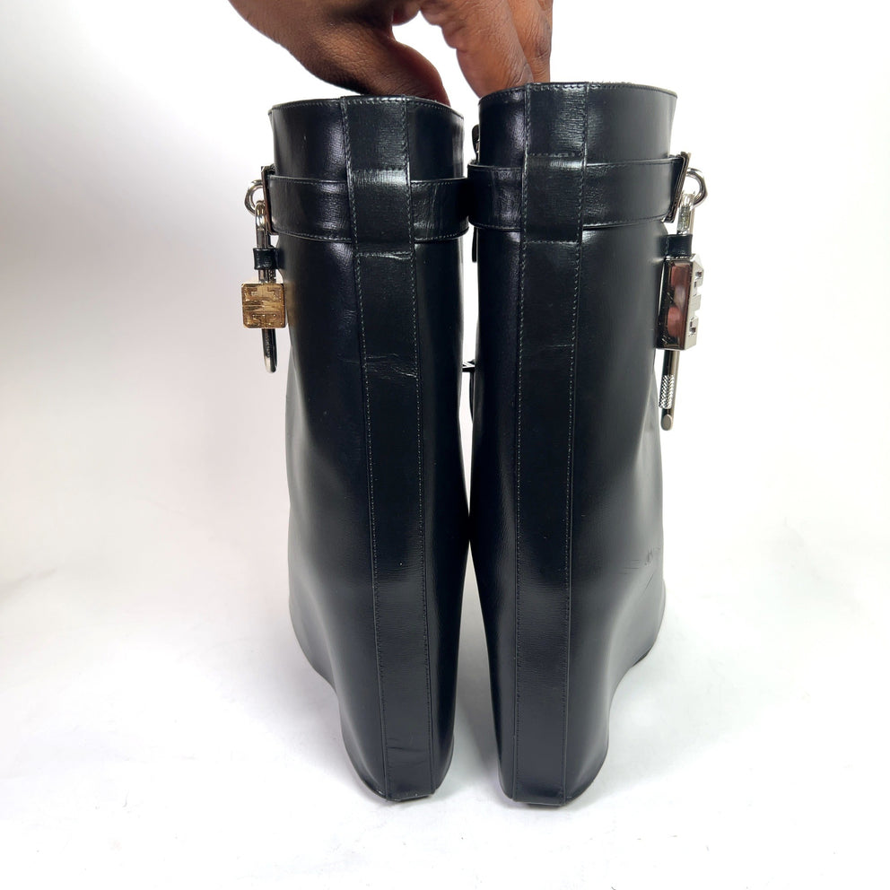 Givenchy Shark Calfskin Lock Ankle Boots