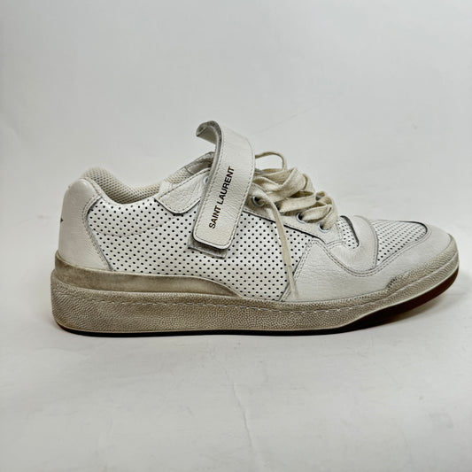 Saint Laurent White SL24 Leather Sneakers Size 42.5