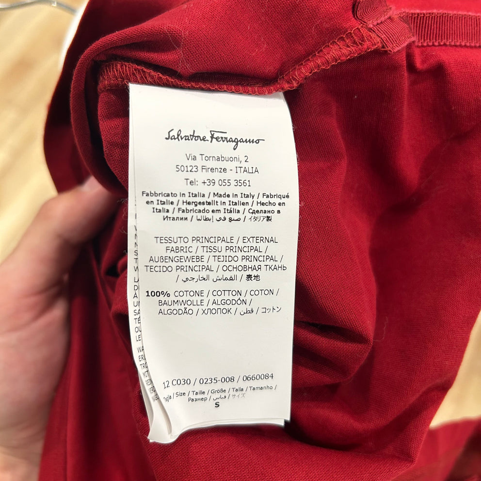Ferrgamo Burgandy Longsleeve Polo Size S