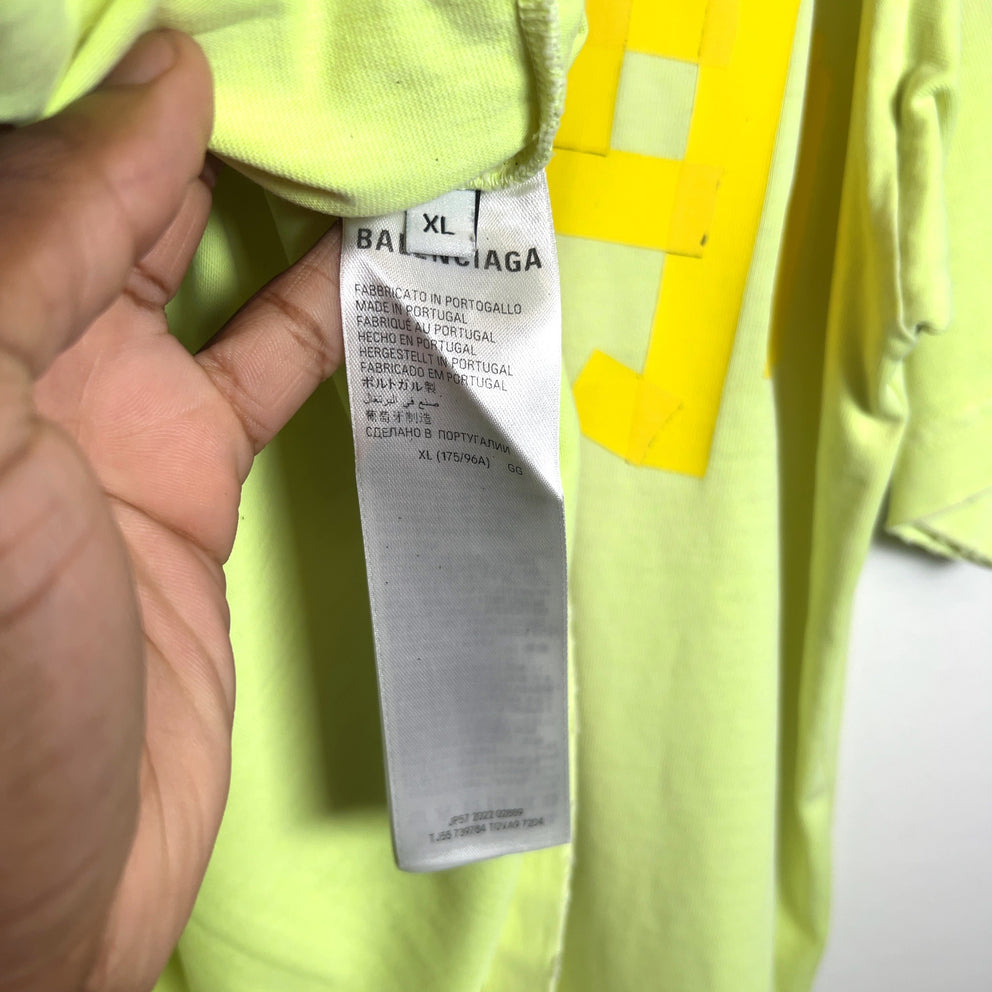 Balenciaga Neon Tape Logo T-Shirt