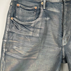 Purple Iridescent Waxed Denim Shorts Size 34