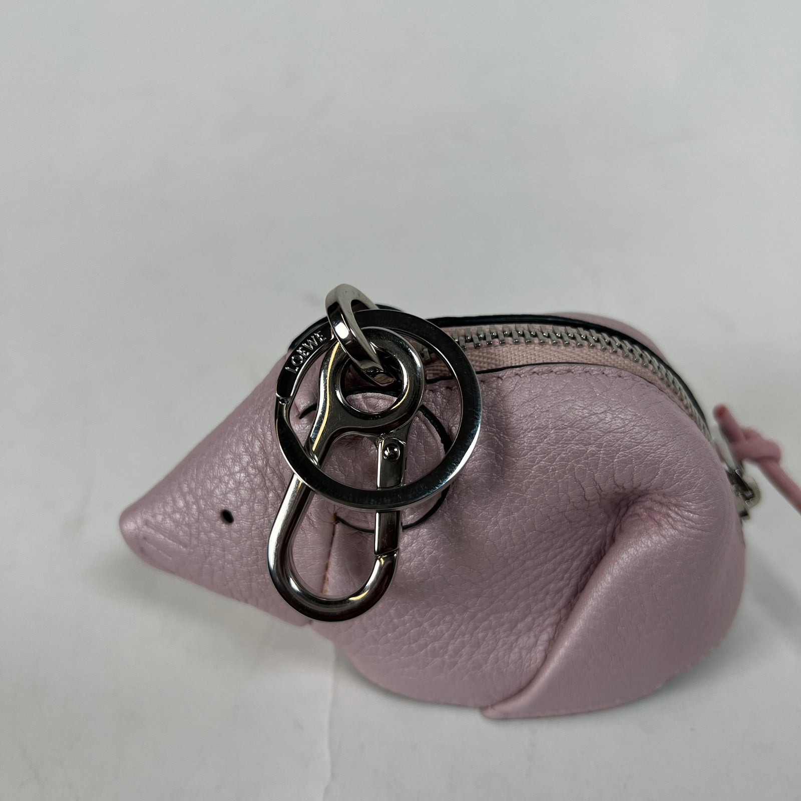 Loewe Pink Calfskin Mouse Charm Coin Purse