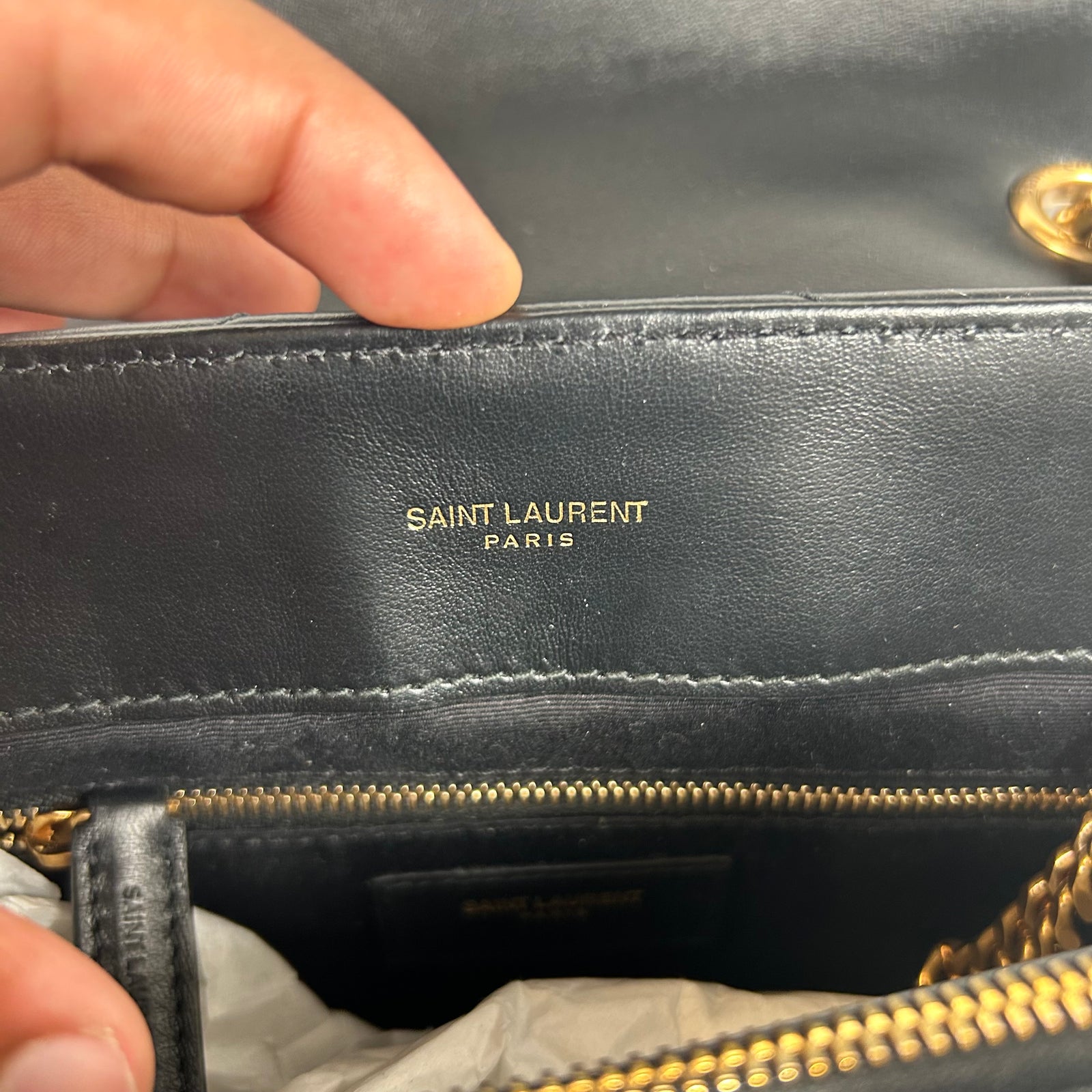 Saint Laurent Black/Gold Loulou Matelasse Medium Shoulder Bag