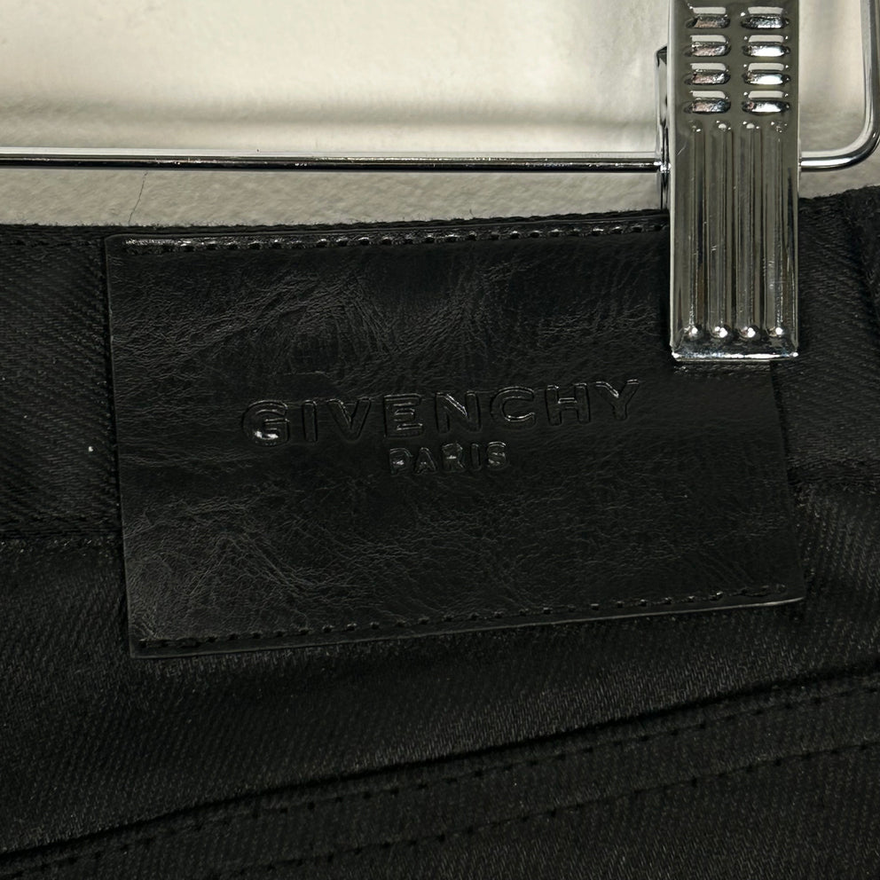 Givenchy Black Waxed Denim Jeans Size 36