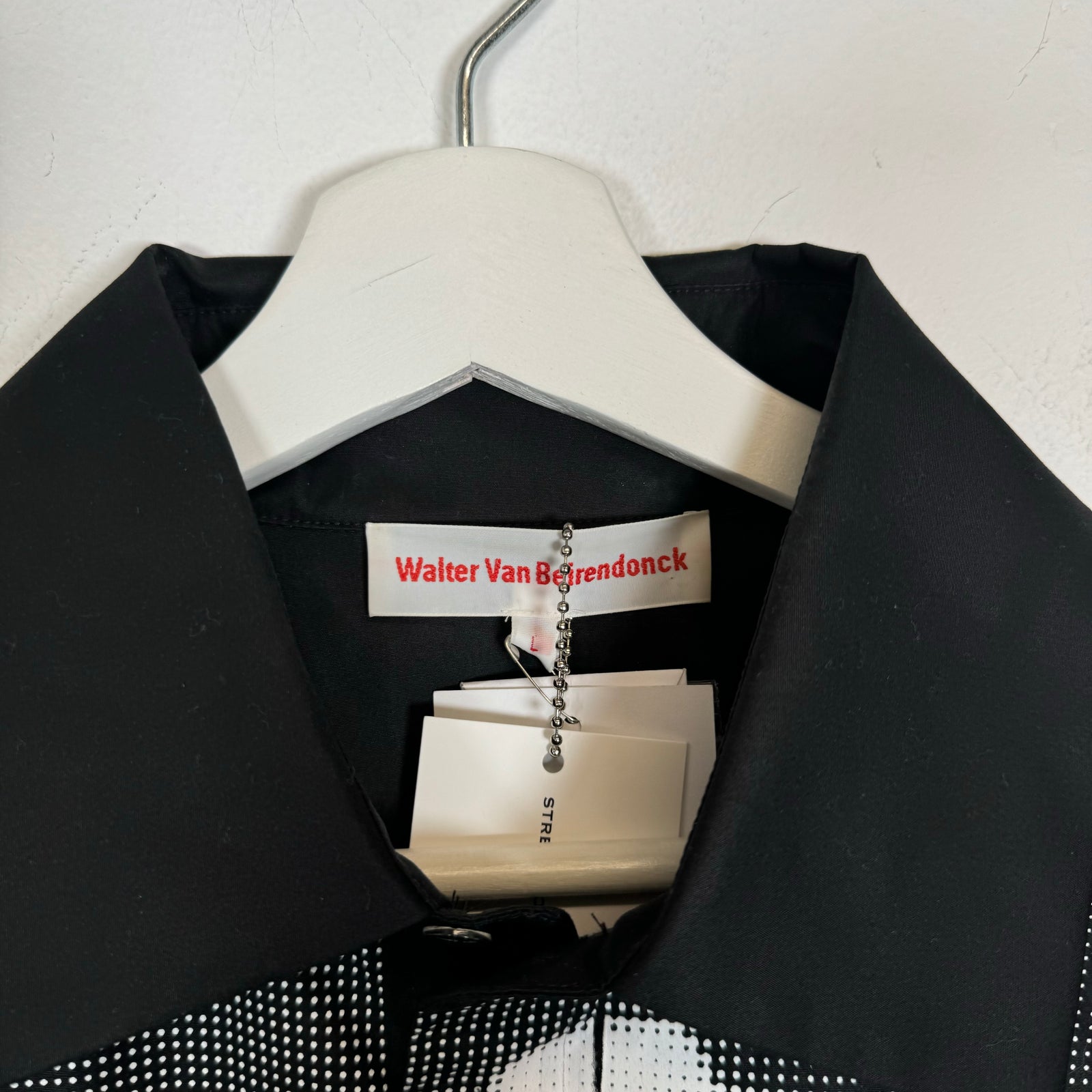 Walter Van Beirendock Black Fiction Button Up Shirt Size L