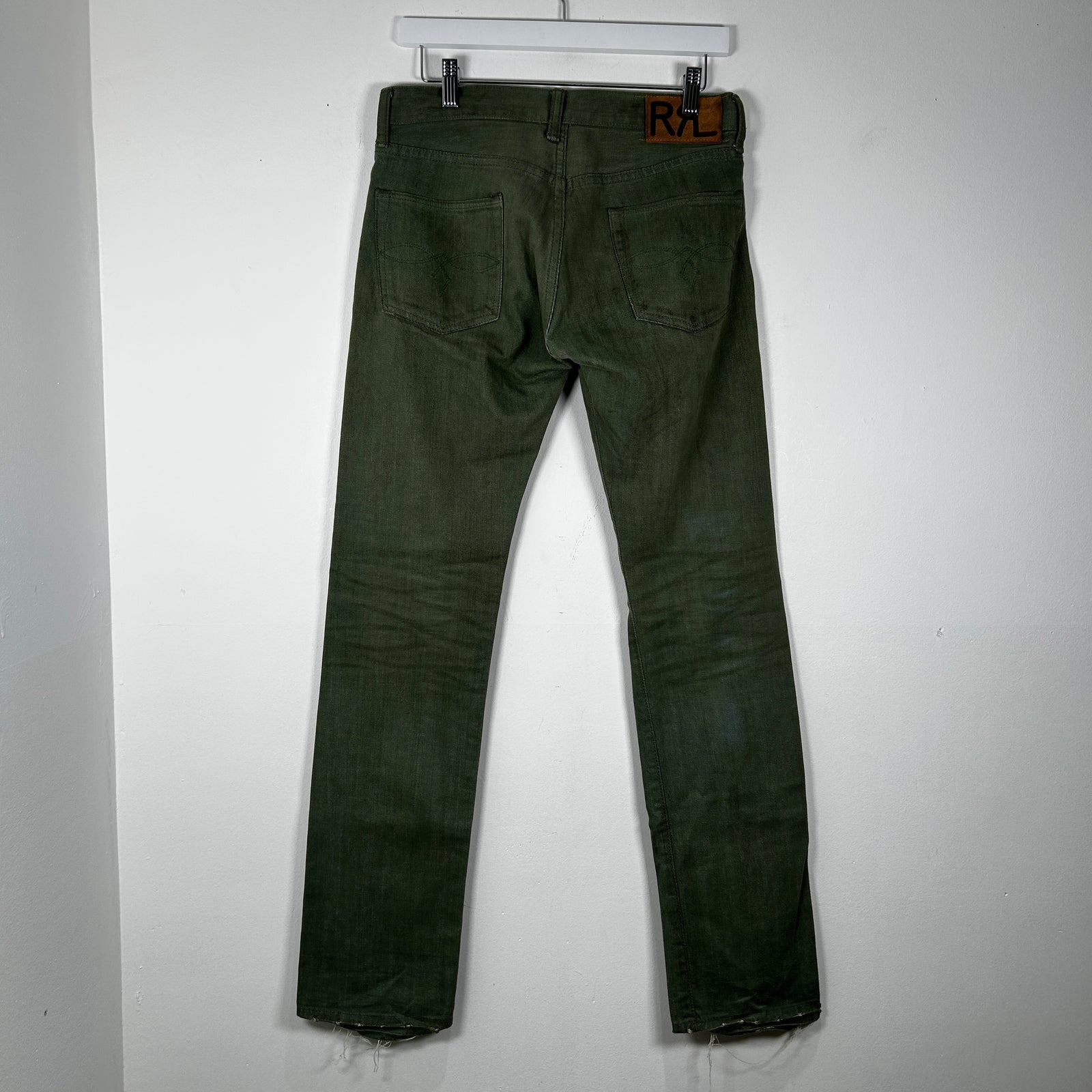 RRL Green Selvedge Straight Leg Jeans Size 28