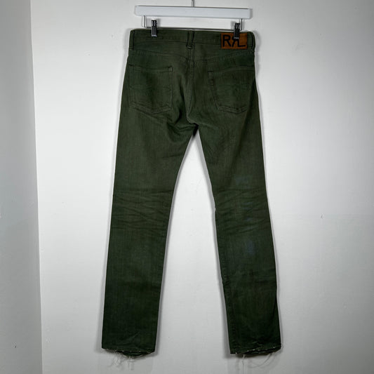 RRL Green Selvedge Straight Leg Jeans Size 28