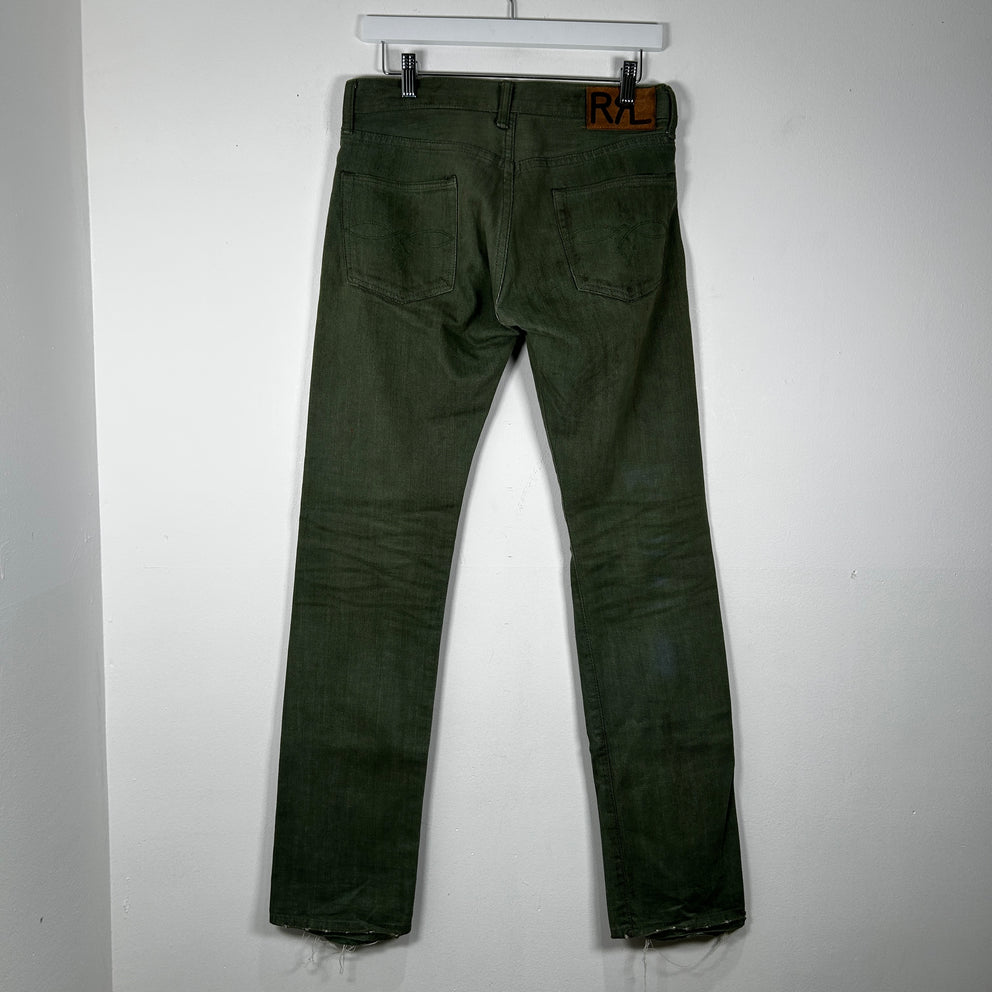 RRL Green Selvedge Straight Leg Jeans Size 28