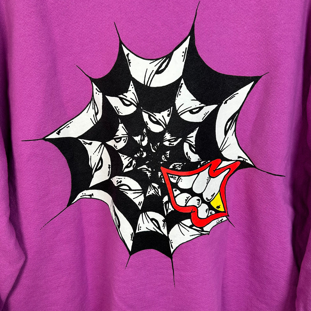 Chrome Hearts Matty Boys 99 Eyes Web Purple Crewneck Size XL
