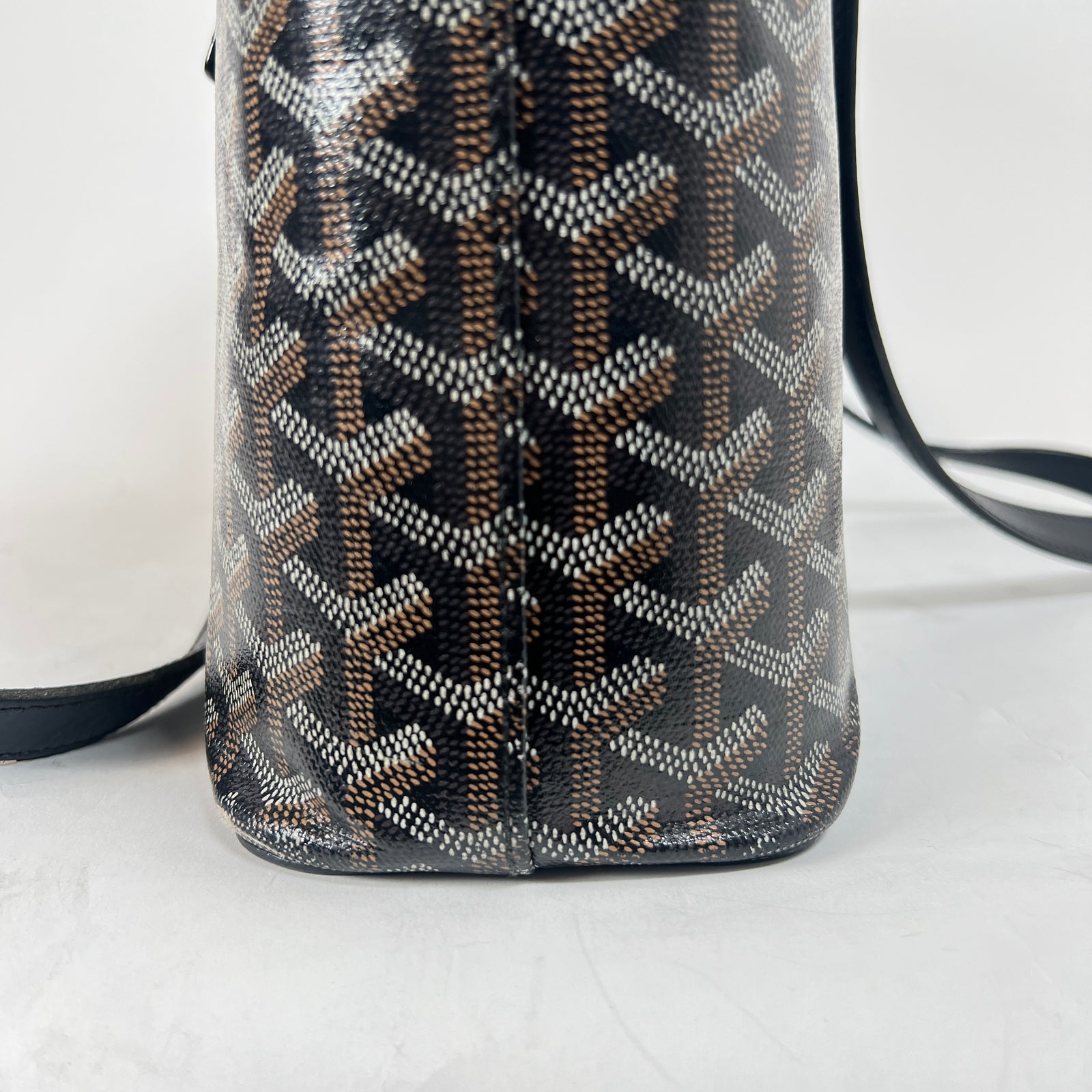 Goyard Black Goyardine Marie Galante MM Tote Bag