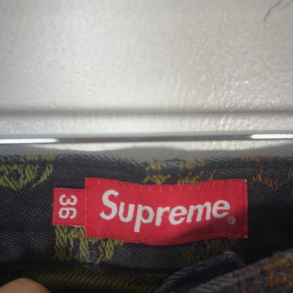 Supreme Gradient Old English Logo Denim Shorts