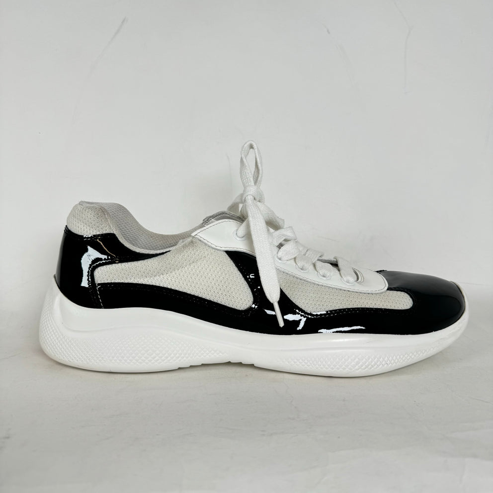 Prada White/Black America Cups Size 7.5
