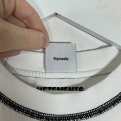 Vetements White Inside Out Logo T-Shirt Size M