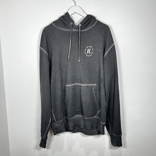 Helmut Lang Grey Logo Hoodie Size M