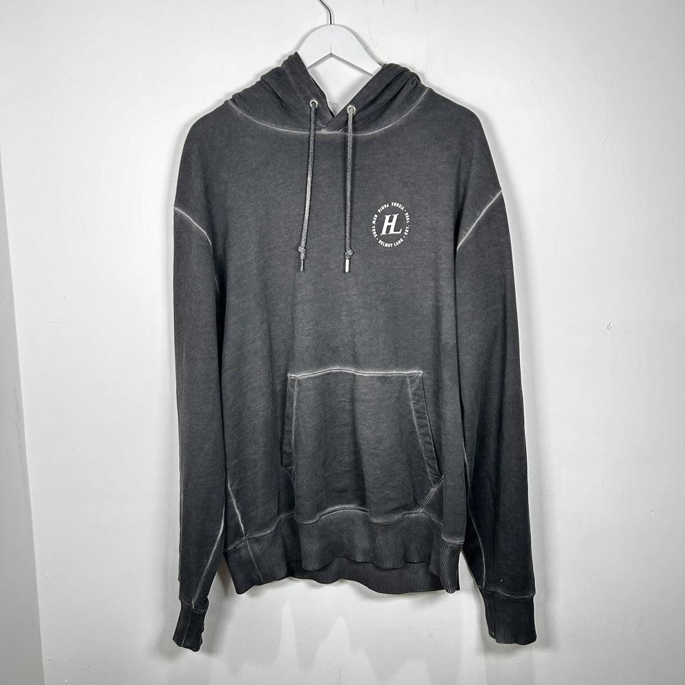 Helmut Lang Grey Logo Hoodie Size M