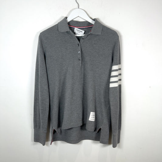 Thom Browne '2003' 4-Bar Long-Sleeve Polo Shirt