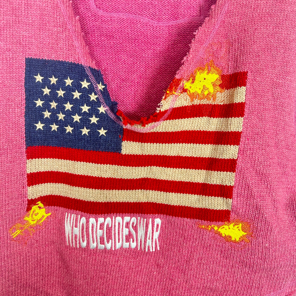 Who Decides War Pink Lardeur Sweater Vest Size L
