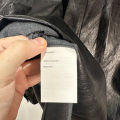 Our Legacy Black Faux Leather Button-Up Shirt Size L