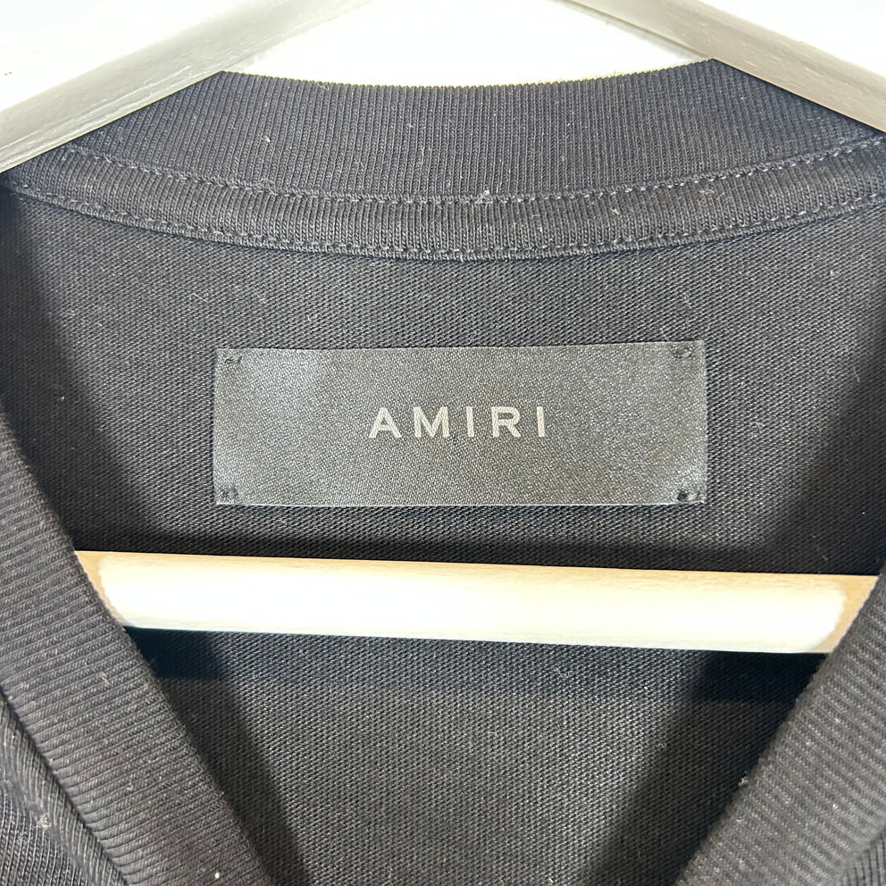 Amiri Wes Lang Black Checkered Skull T-Shirt Size S