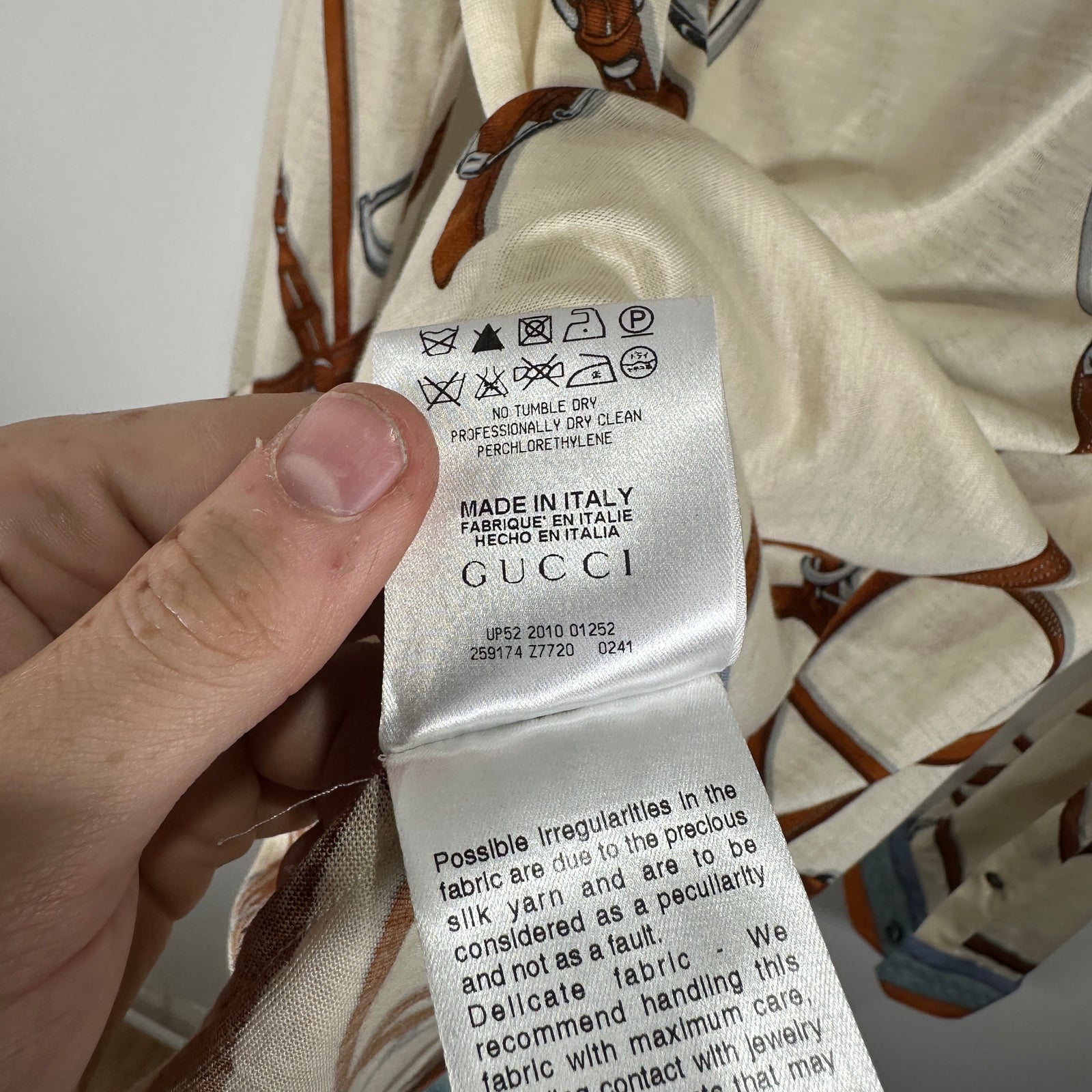 Gucci SS10 Strap Silk Blend Shirt Size M
