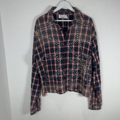 Vale Crystalized Button-Up Flannel Shirt