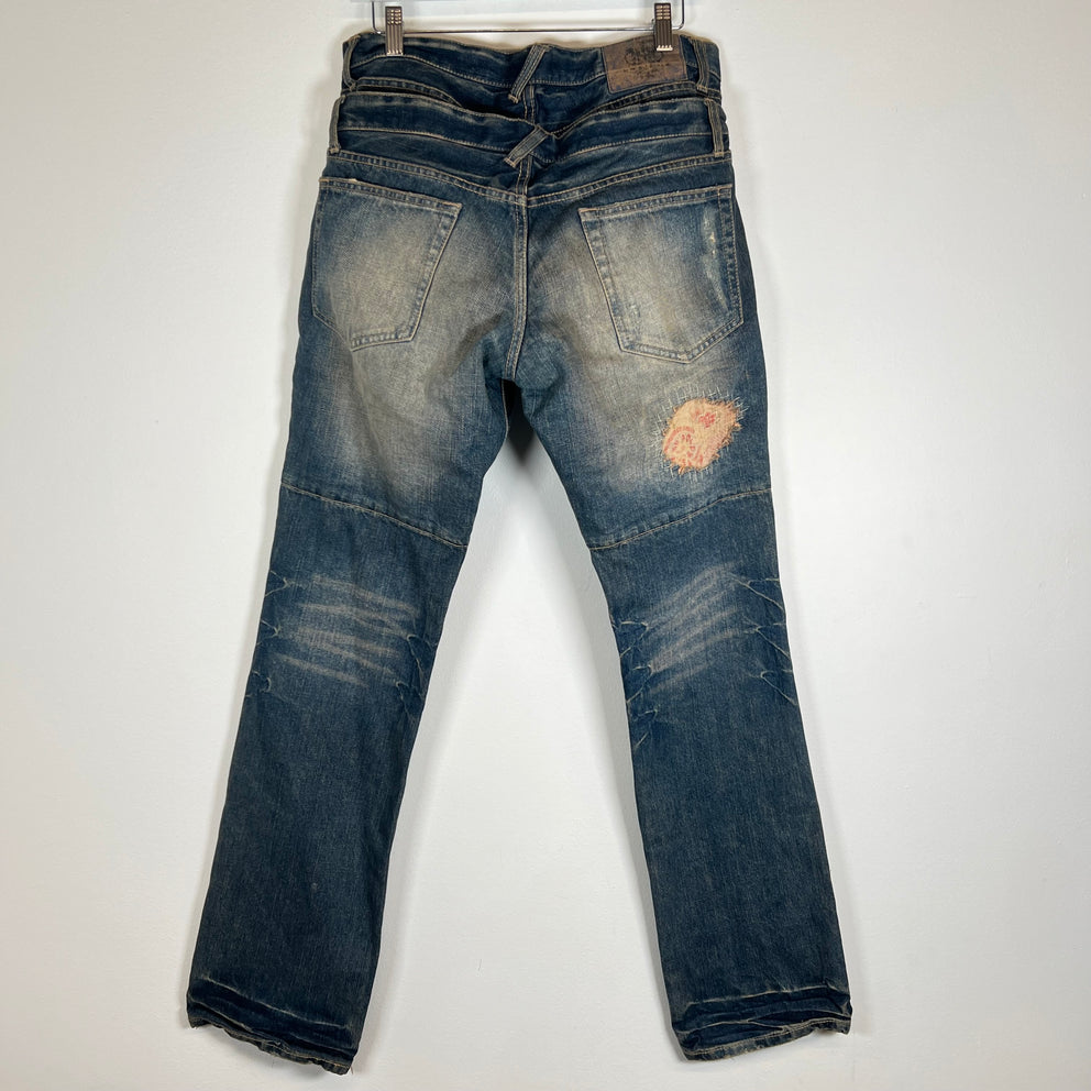 PPFM Double Waist Distressed Denim Jeans Size 32