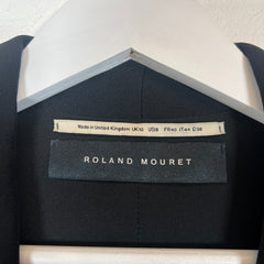 Roland Mouret Black Leather Trimmed Blazer Size 8