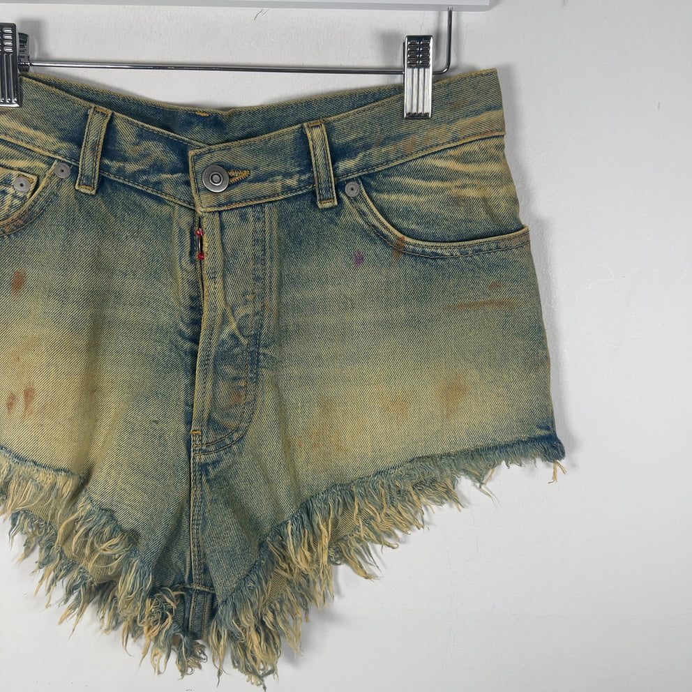 Maison Margiela Lightwash Paint Splatter Jean Shorts