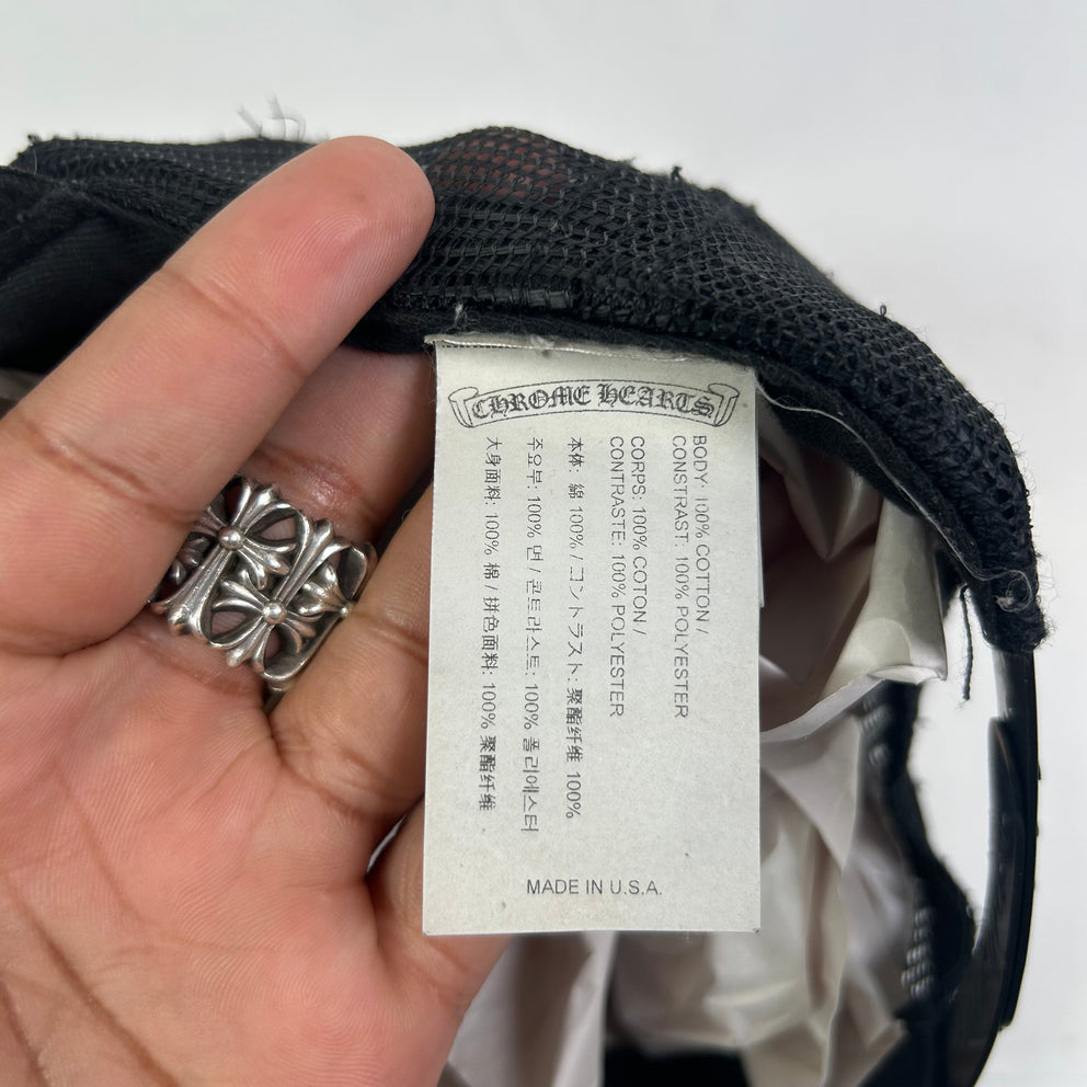 Chrome Hearts Black/Gold CH Hollywood Corduroy Trucker Hat