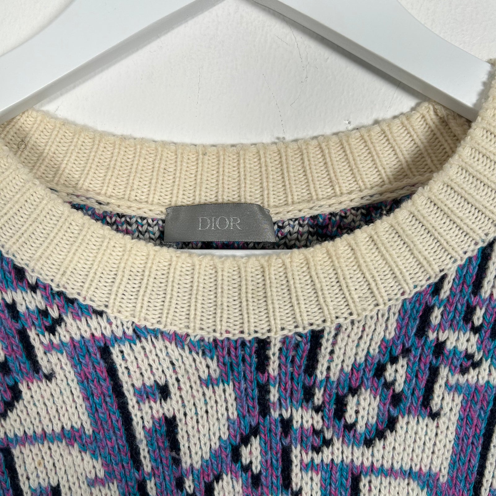 Dior Jacquard Oblique Knit Sweater Size M