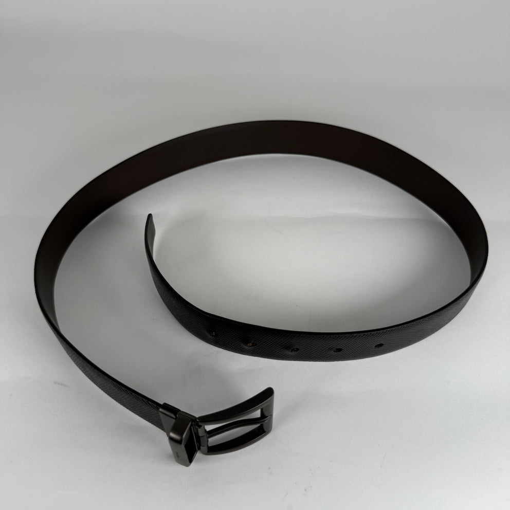 Prada Black Saffiano Leather Belt Size 32