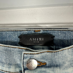 Amiri Light Wash Black Patch MX1 Jeans Size 36
