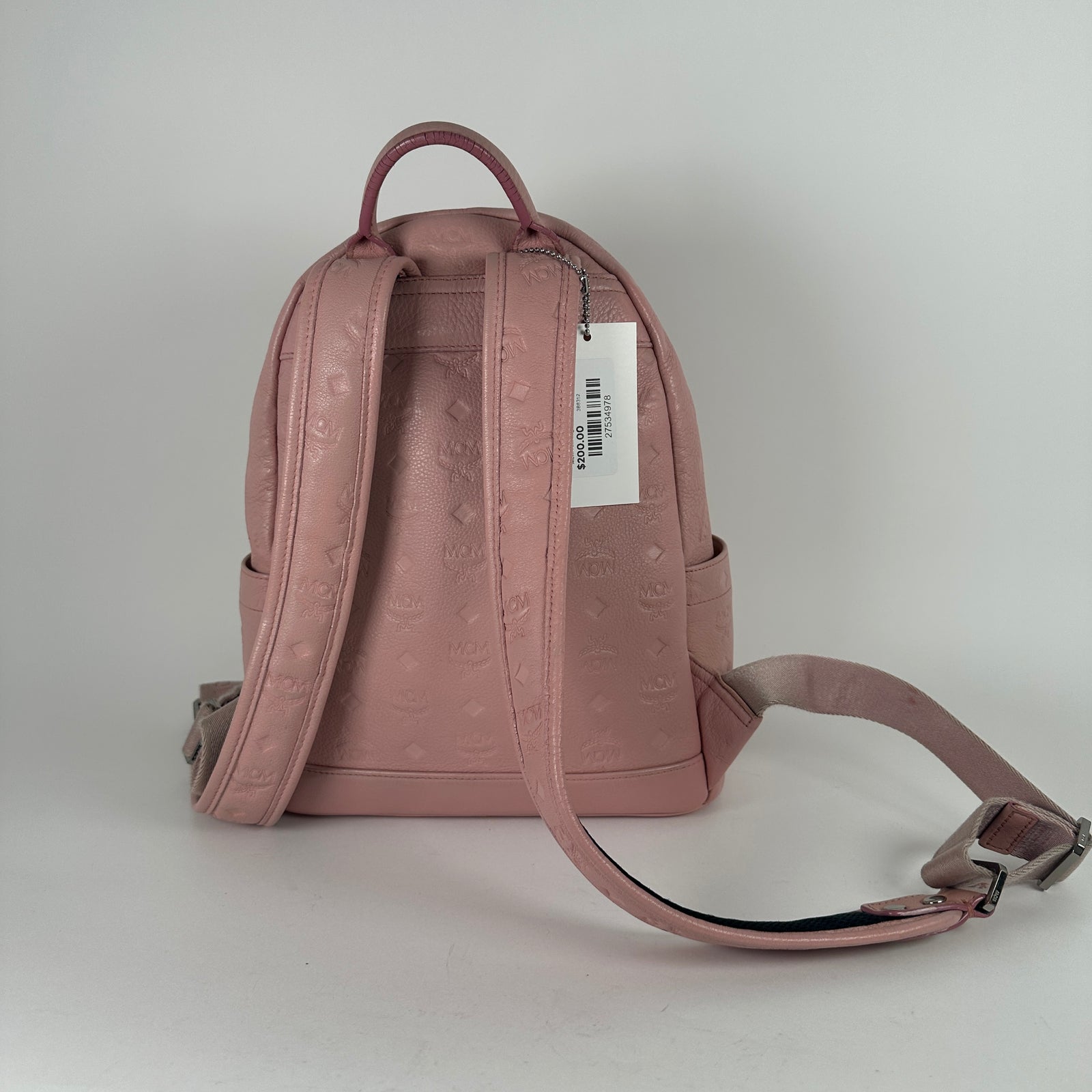 Mcm Pink Logo Emprinte Backpack