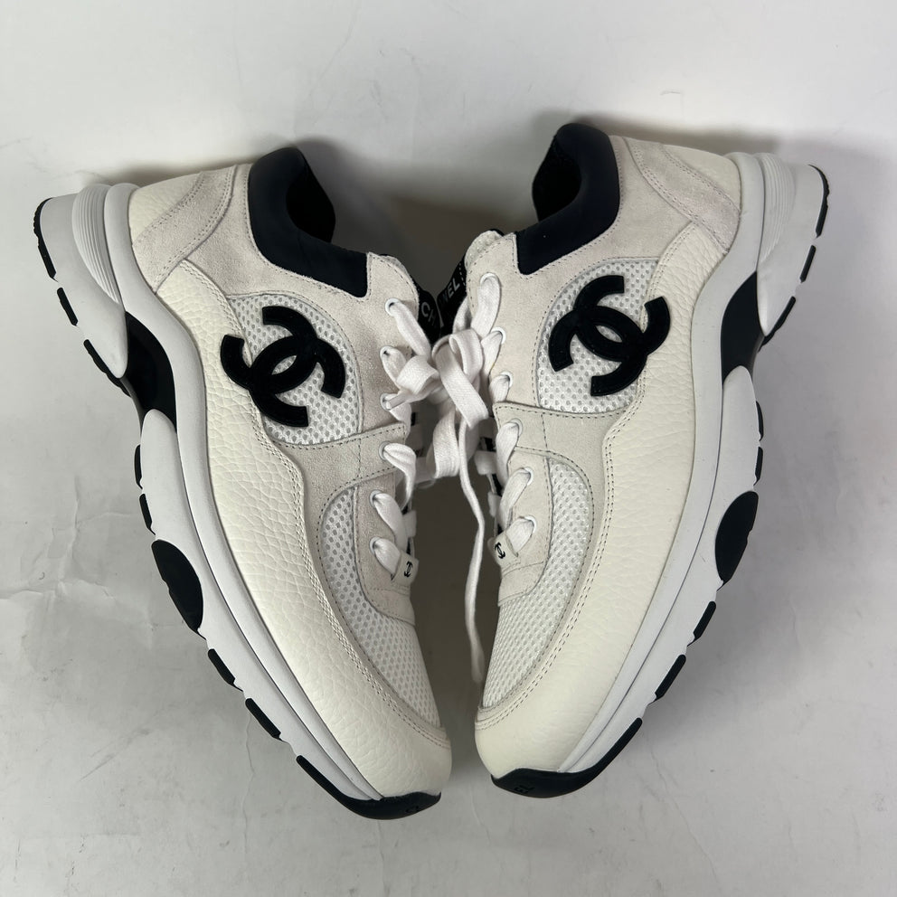 Chanel Interlocking CC Suede Calfskin Grained Leather Runners