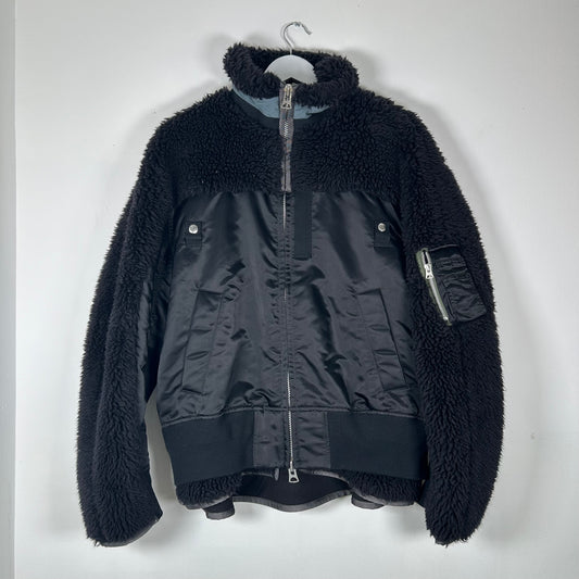 Sacai Black Wool Bomber Size 1