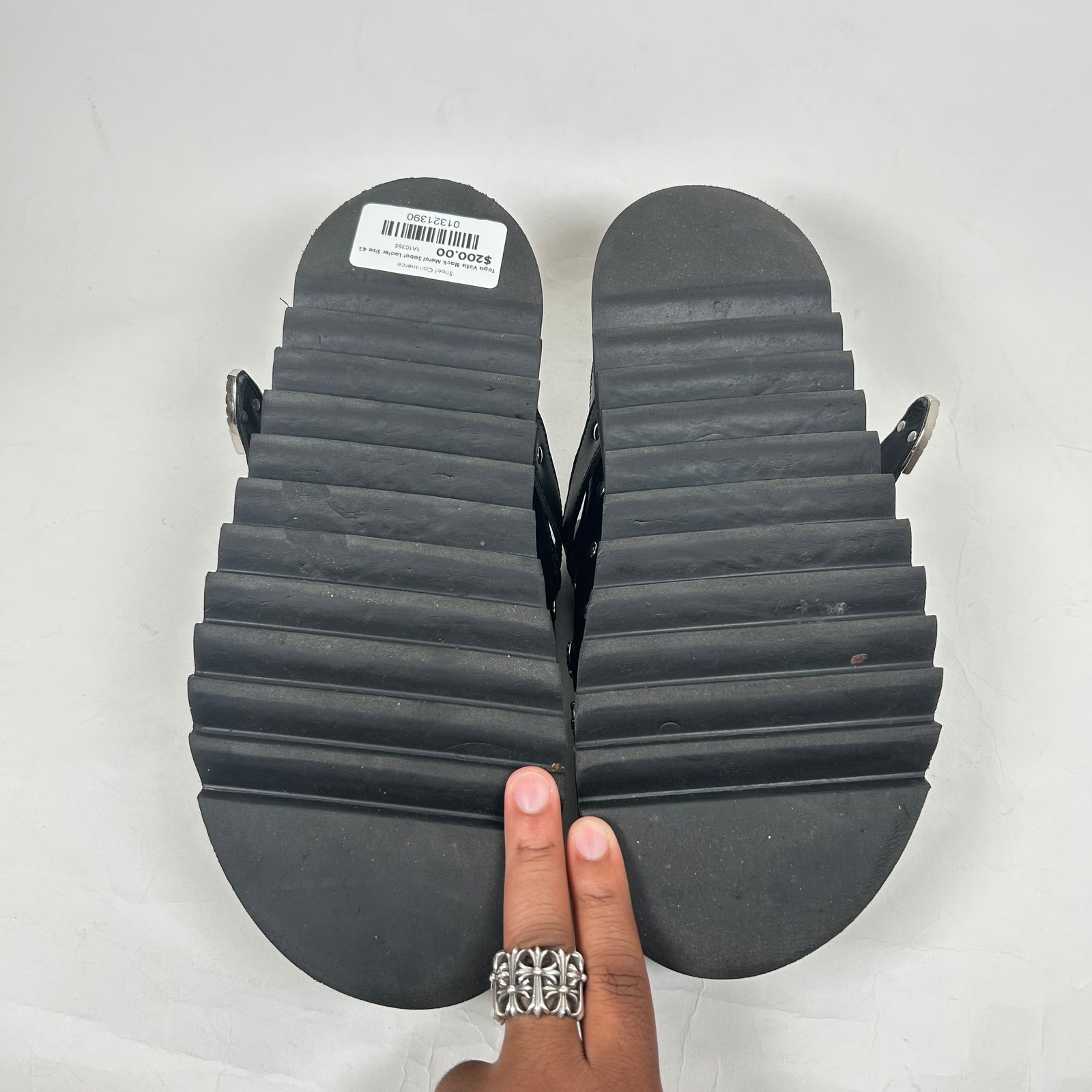 Toga Virilis Black Metal Sabot Loafer Size 43