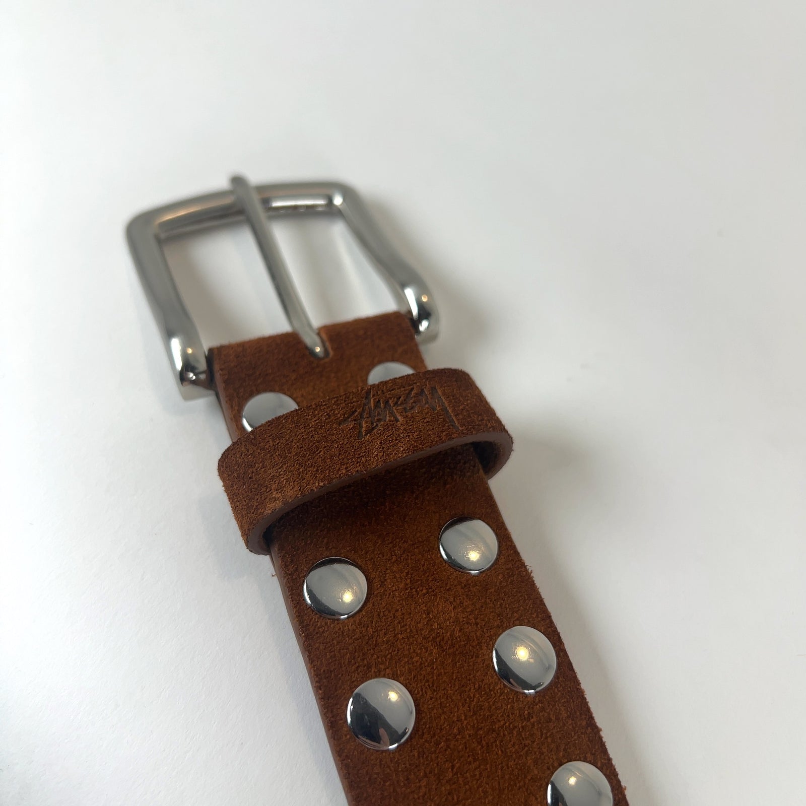 Stussy Suede 8-Ball Studded Belt