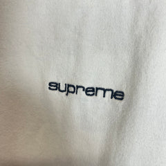 Supreme White/Blue Striped Logo T-Shirt Size M