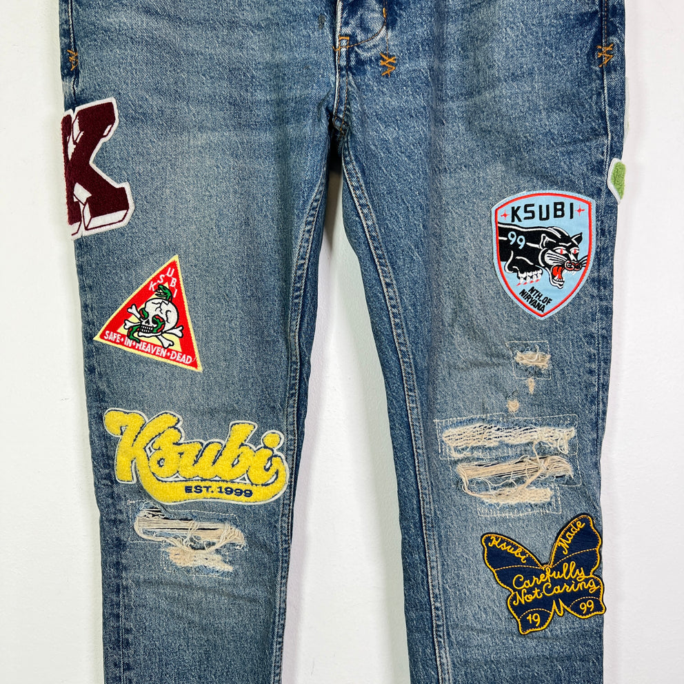 Ksubi Van Winkle Rodeo Patch Distressed Jeans