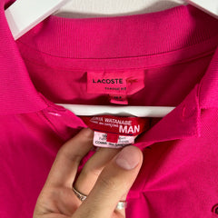 Lacoste x Junya Watanbe CDG Pink Logo Polo Shirt Size S