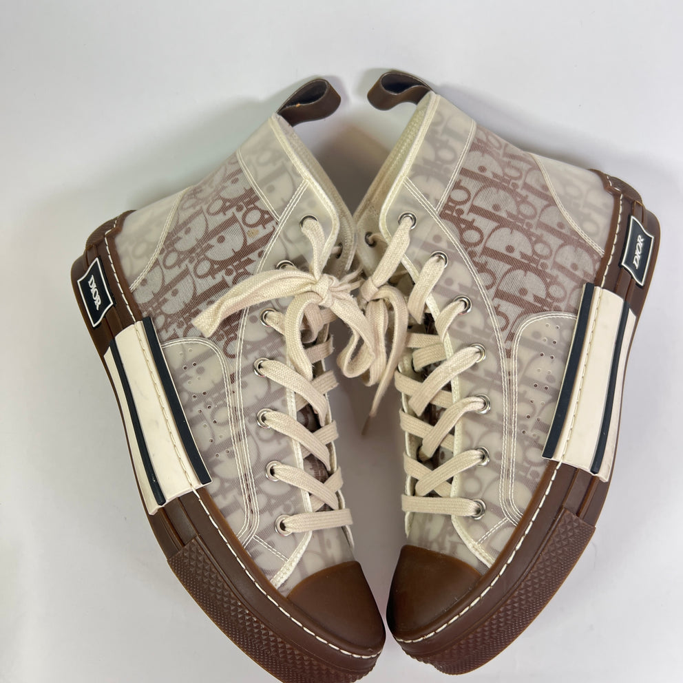 Dior B23 Brown Oblique High-Top Sneakers