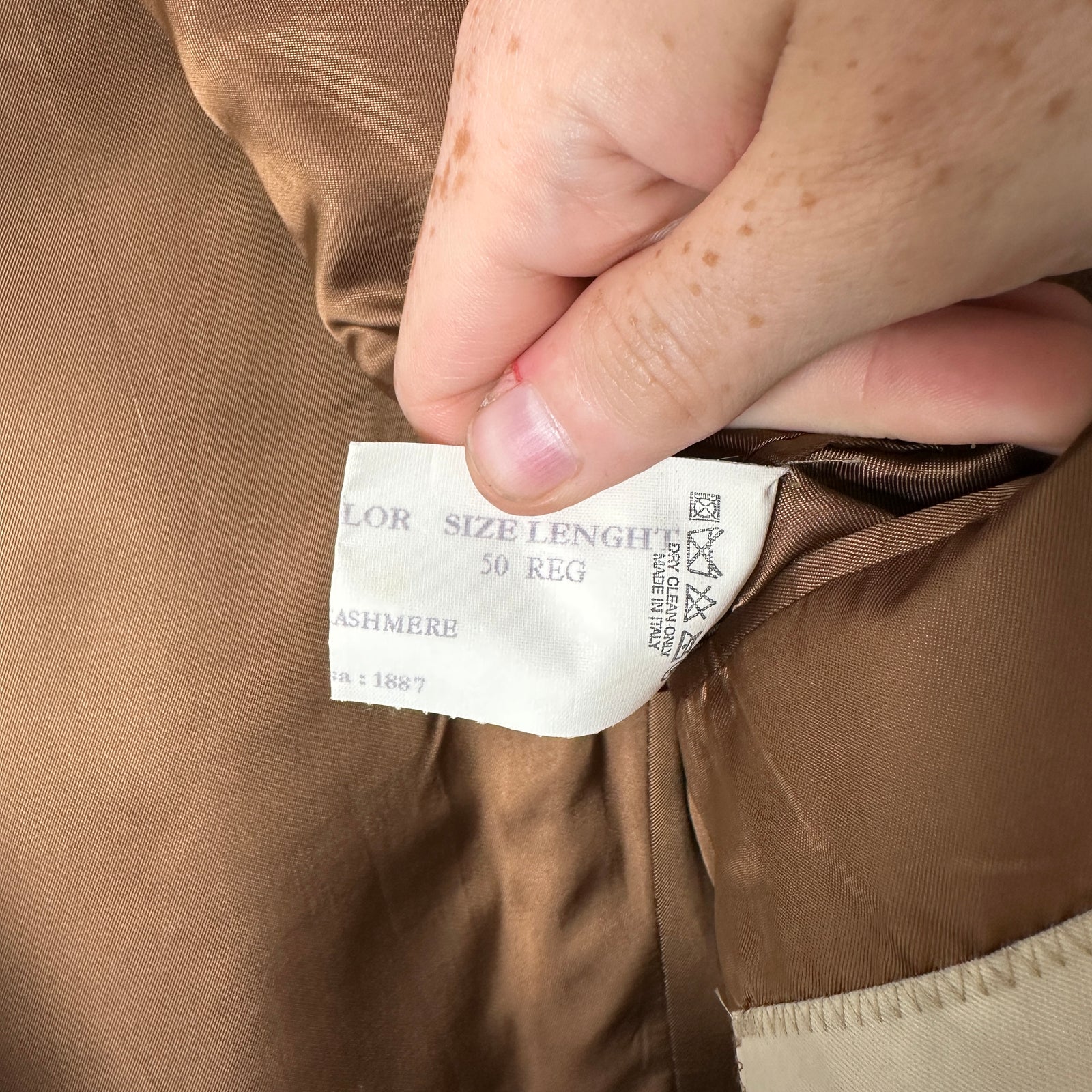 Burberry Cashmere Light Khaki Trench Coat Size M
