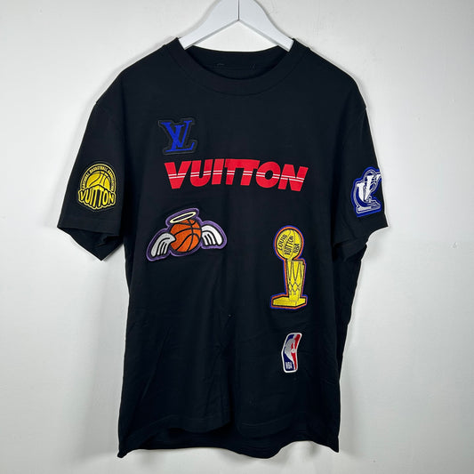 Louis Vuitton x NBA Black Patchwork Logo T-Shirt Size XL