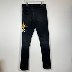 Amiri Black Starburst Applique Skinny Jeans Size 36
