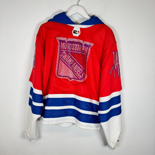 Murd333r.Fm Red/Blue Hockey Jersey Size L