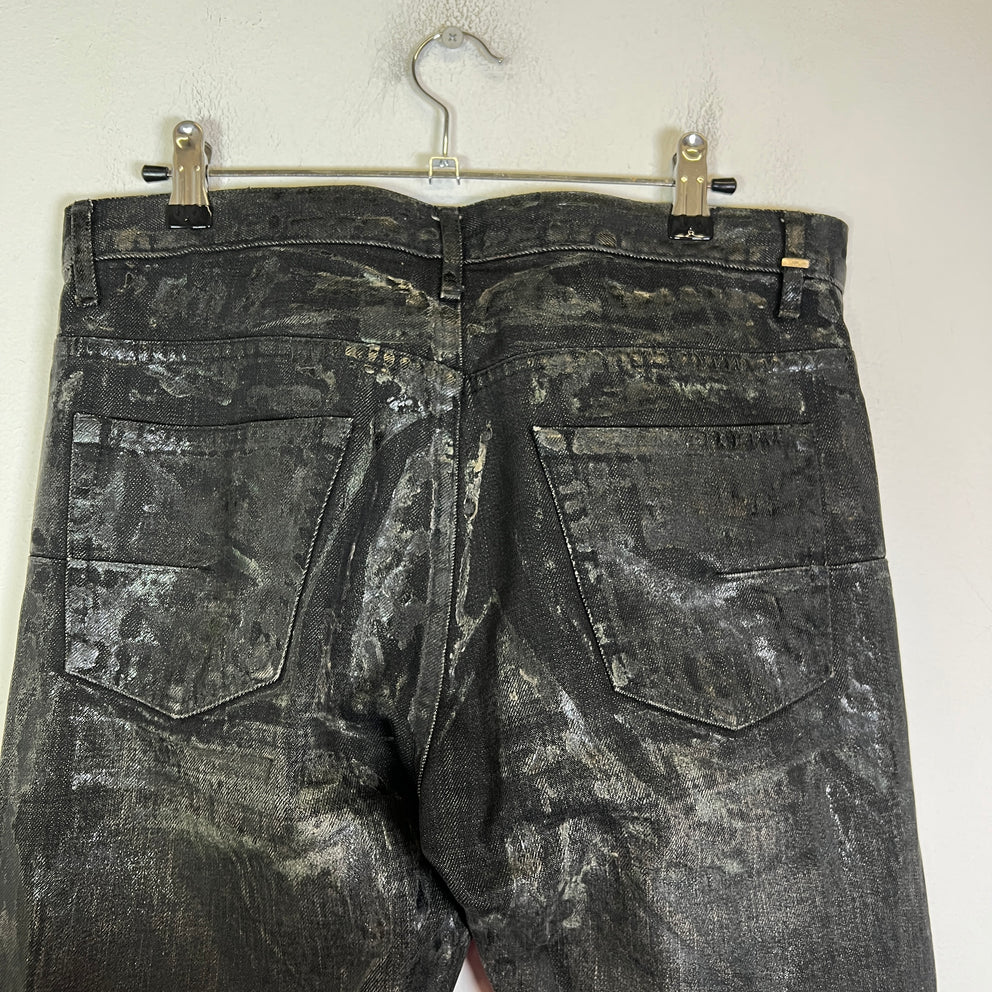 Dior Homme AW03 Black Luster Waxed Denim Jeans