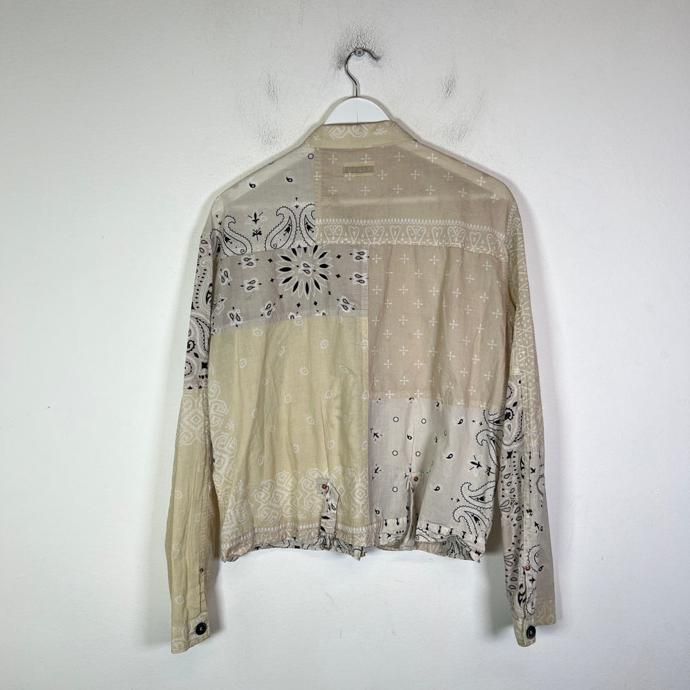 Kapital Cream Gauze Bandana Patchwork Button-Up Shirt Size 4