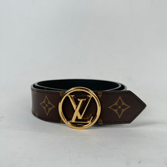 Louis Vuitton LV Circle Monogram 35mm Reversible Belt Size 75