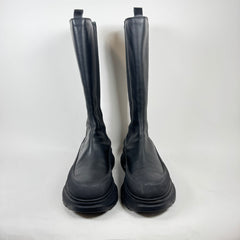Alexander McQueen Black Knee High Tread Slick Boots Size 42