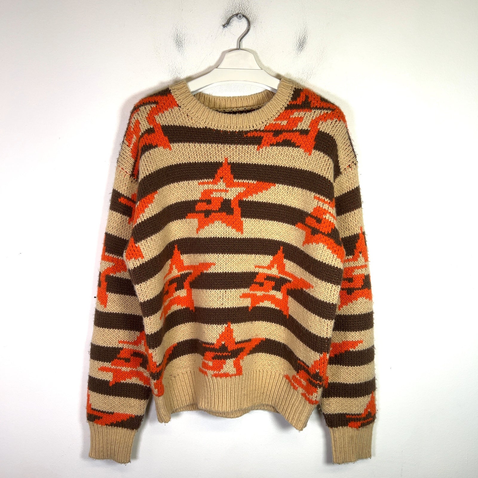 Sp5der 5Star Striped Knit Sweater